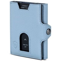 VON HEESEN Slim Wallet mit RFID Schutz - Geldbörse Herren klein - Mini Geldbeutel Portmonee - Kartenetui Echtleder Karten Portemonnaie - Leder Kreditkartenetui Hellblau