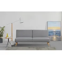 Schlafsofa INOSIGN "TRIPTON, 181 cm, klappbarer 3-Sitzer mit Schlaffunktion" Sofas Gr. B/H/T: 181cm x 82cm x 85,5cm, Webstoff, grau verstellbarer geteilter Rücken