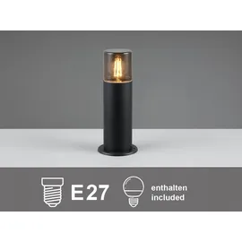 meine wunschleuchte Sockelleuchte Aluminium 30 cm 1er Set Schwarz/Rauchfarbig