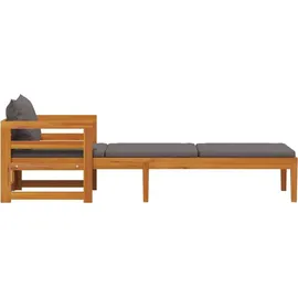 vidaXL Sonnenliege 202 x 60 x 60 cm Grau