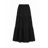 Pieces Maxirock Damen Schwarz L