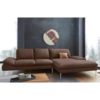 W.Schillig Ecksofa »enjoy&MORE«, mit Sitztiefenverstellung, Füße silber matt, Breite 340 cm braun