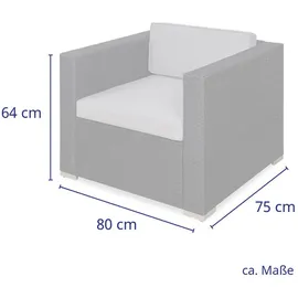 Svita Rattan Sessel Ergänzung Zubehör Polyrattan Couch California Lugano Schwarz