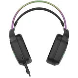 Canyon Darkless GH-9A, RGB aidimams ausin?s with Mikrofonas, Mikrofonas frequency response: 20HZ20KHZ, ABS+ Polyurethanleather, USB*1*3.5MM jack ki... / Schwarz