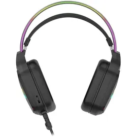 Canyon Darkless GH-9A, RGB aidimams ausin?s with Mikrofonas, Mikrofonas frequency response: 20HZ20KHZ, ABS+ Polyurethanleather, USB*1*3.5MM jack ki... / Schwarz