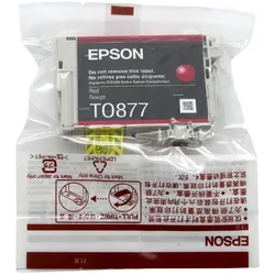 Original Epson Tinten Patrone T0877 rot für Stylus Photo R 1900 Blister