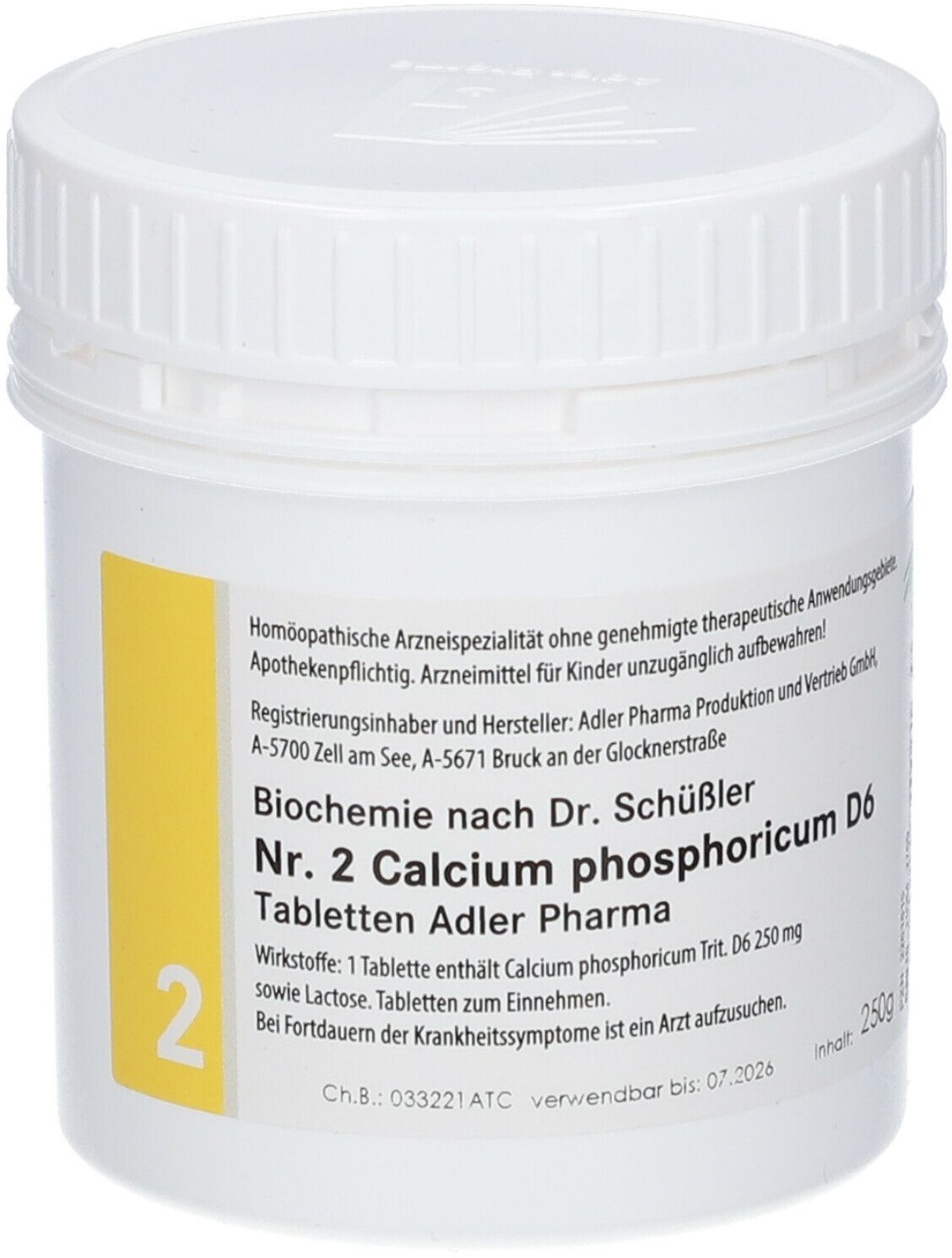 Adler Schüssler Salze Nr. 2 Calcium phosphoricum D6 Tabletten 250 g 250 g Tabletten