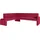 exxpo - sofa fashion Cortado Luxus-Microfaser langer Schenkel rechts 197 x 89 x 264 cm rot