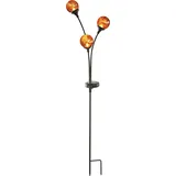 PARFORCE TRADITIONAL HUNTING Solarleuchte Glas Metall 70 cm 3 Kugeln schwarz