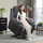 Homcom Fernsehsessel mit Aufstehhilfe Kunstleder 96 x 108 x 96 cm Silber elektrisch