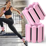 Jueachy Gewichtsmanschetten, Handgelenkgewichte Knöchelgewichte Set mit 2 Stück (je 0.45 KG) Hanteln Frauen Set Verstellbare Arm Gewichte für Joggen Yoga Aerobic Pilates Fitness Armband Rosa