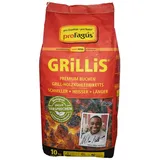 Profagus Favorit Holzkohle Grillbriketts Grillis Sommerhit Premium Qualität | 6kg 9kg 10kg 15kg 20kg | Grillen + GRATIS HL Kauf Notizblock (10kg Holzkohlebriketts 1 Block), Schwarz