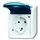 Busch-Jaeger Ocean SCHUKO Steckdose, grau/blaugrün 20 EW-53
