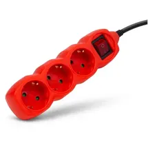 ENTAC Steckdosenleiste 1,5 m Rot 3 St.