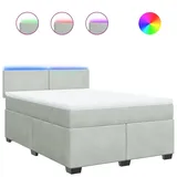 vidaXL Boxspringbett 140 x 200 cm Hellgrau