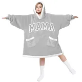 Muttertagsgeschenke für Mama, Hoodie Decke mit Ärmeln Mama Geschenk zu Muttertag Weihnachten Geburtstag, Geburtstagsgeschenk für Mama von Tochter Sohn, Beste Mama Geschenk - Einheitsgröße