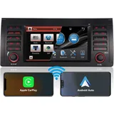 Autoradio Mit Bluetooth für BMW E39 E53 M5 X5 5er Radio Bildschirm Kompatibilität Mit Original-Lenkradsteuerungen Android Auto Wireless Carplay Autoradio Carplay Navi DSP AM FM RDS Doppel Din Radio