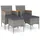 vidaXL Gartenstuhl 4-tlg. Gartenstuhl und Hocker Set 56,8 x 91 x 31,3 cm grau 4 St.