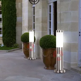 ETC Shop 2er Set Sockelleuchte, Edelstahl Bewegungsmelder, H 45 cm,