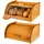Kadax geräumiger Brotkasten aus hochqualitativem Holz, Brotbehälter mit Rolldeckel für längere frische, Brotbox mit Frontklappe, öko, Rollbrotkasten, Brotaufbewahrung (Beige)