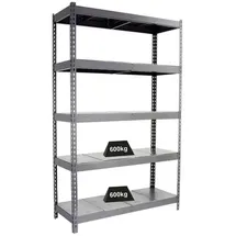 Proregal Schwerlastregal Metal Beast Five HxBxT 200 x 150 x 60 cm Fachlast 600 kg Grau