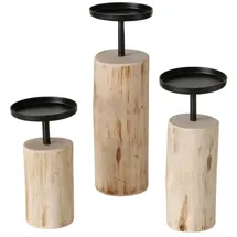 Boltze Kerzenleuchter Tempe Holz/Metall Braun