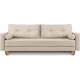 Konsimo Schlafcouch Stoff 3-Sitzer Creme