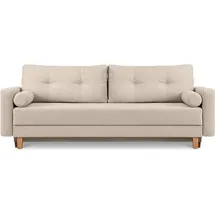 Konsimo Schlafcouch Stoff 3-Sitzer Creme