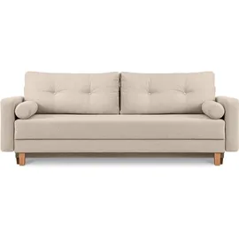 Konsimo Schlafcouch Stoff 3-Sitzer Creme