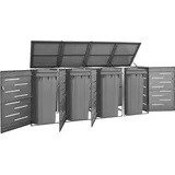 vidaXL Mülltonnenbox für 4 Tonnen 276,5 x 77,5 x 115,5 cm anthrazit