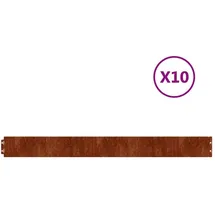 vidaXL Rasenkante 103 x 10 cm 10 Stück braun