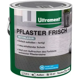 Ultrament Pflaster Frisch 2,5 L Grau | Malerzubehör - Gehwegplatten | UV- und witterungsbeständig, Farbtonauffrischer