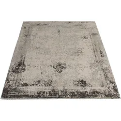 Teppich HOME AFFAIRE "Bosco" Gr. 3, grau (anthrazit), B:120cm H:10mm L:170cm, Baumwolle, Kunstfaser, Teppiche, Vintage Design, Wohnzimmer