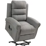 Homcom Fernsehsessel mit Aufstehhilfe 89 x 106 x 91 cm Silber mit Liegefunktion/Massagefunktion