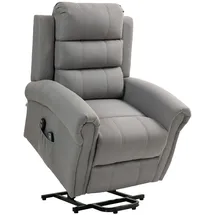 Homcom Fernsehsessel mit Aufstehhilfe 89 x 106 x 91 cm Silber mit Liegefunktion/Massagefunktion