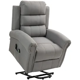 Homcom Fernsehsessel mit Aufstehhilfe 89 x 106 x 91 cm Silber mit Liegefunktion/Massagefunktion
