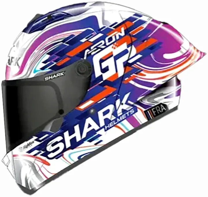 Shark Aeron-GP Zarco GP de France, casque intégral - Blanc/Mauve/Bleu - S
