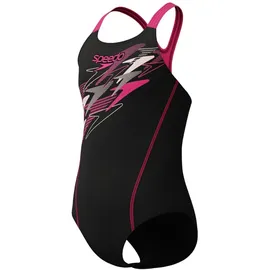 Speedo Medley Logo Medalist Badeanzug Schwarz/Pink 176