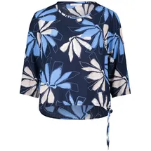 Betty&co Klassische Bluse Blusenshirt mit Print blau