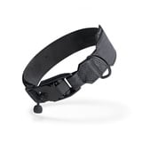 FollowPaw® Hundehalsband aus Kork Leder mit Apple AirTag - GPS Tracker - Peilsender Tasche für kleine, mittlere, große Hunde, L (44-51 cm), AllBlack