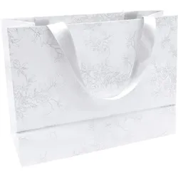 Clairefontaine 5x Premium, Tasche shopping 32x13x25cm weiss Arabeskes - Weiß 223760C