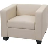 MCW Sessel Lille Kunstleder 75 x 75 x 75 cm Beige mit Rollen