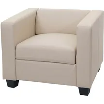 MCW Sessel Lille Kunstleder 75 x 75 x 75 cm Beige mit Rollen