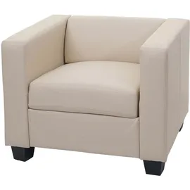 MCW Sessel Lille Kunstleder 75 x 75 x 75 cm Beige mit Rollen