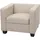 MCW Sessel Lille Kunstleder 75 x 75 x 75 cm Beige mit Rollen