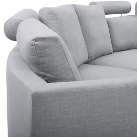 Beliani Sofa 7-Sitzer ROTUNDE Stoff Hellgrau