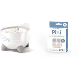 Catit PIXI Katzen-Trinkbrunnen, Fließwasserbrunnen, Edelstahl & 43721 Pixi Ersatzfilter, Trinkbrunnenfilter für die Catit Pixi Trinbrunnen, 3er Pack
