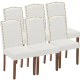 DUMOS Esszimmerstühle 6er Set, Elegant und Schön Modern Stühle Esszimmer, Pu-Leder Gepolstert küchenstühle, Esszimmerstuhl Geeignet für Küche, Wohnzimmer, Schlafzimmer (Beige)