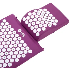 Bodhi VITAL Akupressur Deluxe-Set XL aubergine Matte, Kissen, Fußmatte Soft & Tasche | Selbstmassage für zu Hause | Massagematte gegen Nacken & Rückenschmerzen |