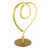 GLOBO Lighting - Tischleuchte Tischlampe Herzform Schlafzimmerleuchte goldfarben LED H 23,5 cm
